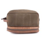 Necessaire Couro Legítimo Nobuck Café NC109