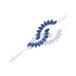 Ear Cuff Navete Zircônia Azul Safira Prata 925 - 1 PEÇA (Não é o par)