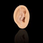 Ear Cuff Navete Zircônia Champagne Prata 925 - 1 PEÇA (Não é o par) Copia