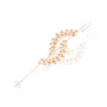 Ear Cuff Navete Zircônia Champagne Prata 925 - 1 PEÇA (Não é o par) Copia
