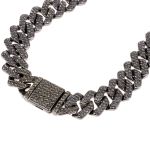 Colar Corrente Strass 15mm Zamak Grafite