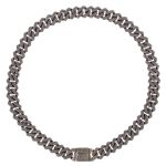 Colar Corrente Strass 15mm Zamak Grafite