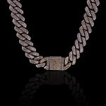 Colar Corrente Strass 15mm Zamak Grafite