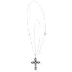 Colar Cruz Zircônia Incolor Prata 925 