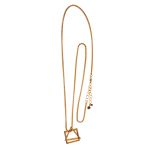 Colar Geométrico Triângulo & Quadrado Aço Inox Dourado 