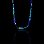 Colar Pedra Natural Jasper Azul/Azul Royal Prata 925
