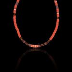 Colar Mini Discos Silicone Terracota Prata 925