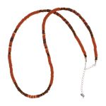 Colar Mini Discos Silicone Terracota Prata 925