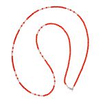 Conjunto Pedra Natural Espinélio Vermelho/Pérola Água Doce Prata 925