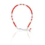 Conjunto Pedra Natural Espinélio Vermelho/Pérola Água Doce Prata 925