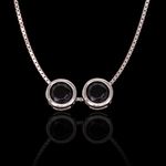 Escapulário Zircônia Circular Preto Prata 925
