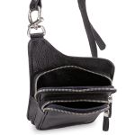 Bolsa Crossbody Couro Legítimo Preto