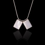 Escapulário Pedra Natural Madrepérola 15x10mm Prata 925