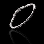 Pulseira Riviera Zircônia Ônix 3mm Prata 925