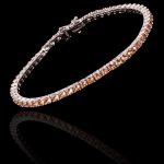 Pulseira Riviera Zircônia Champagne 3mm Prata 925