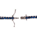 Pulseira Riviera Zircônia Azul Safira 3mm Prata 925