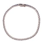 Pulseira Riviera Zircônia Azul Safira 3mm Prata 925