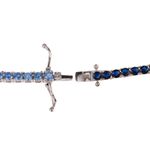 Pulseira Riviera Zircônia Bicolor Azul Topázio/Safira 3mm Prata 925