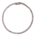 Pulseira Riviera Zircônia Bicolor Azul Topázio/Safira 3mm Prata 925