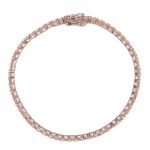 Pulseira Riviera Zircônia Champagne 3mm Prata 925