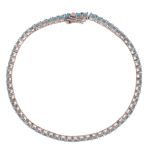 Pulseira Riviera Pedra Natural Turquesa 3mm Prata 925