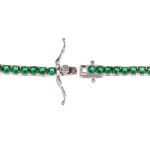 Pulseira Riviera Zircônia Verde Esmeralda 3mm Prata 925