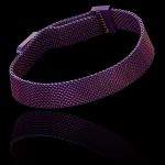 Pulseira Magnética Malha Flexível Aço Inox Roxo