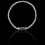 Pulseira Riviera Incolor 3mm Aço Inox Níquel 