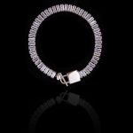 Pulseira Zircônia Incolor Aço Inox Prateada