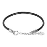 Pulseira Fio de Couro Preto Unitário