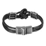 Pulseira No Macaco com Fio de Couro Preto