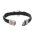 Pulseira Âncora Mp417 Couro Preto