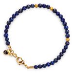 Pulseira Pedra Natural Lapis Lazuli 4mm Semijoia Ouro