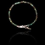 Pulseira Pedra Natural Jade Africana Sextavada Prata 925