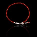 Pulseira Pedra Natural Esfera Ágata de Fogo Prata 925
