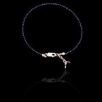 Pulseira Pedra Natural Espinélio Safira 2mm Com Fecho & Extensor Prata 925