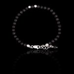 Pulseira Pedra Natural Lava Vulcânica com bolinhas de Prata 925 