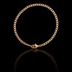 Pulseira Groumet 3mm Aço Inox Dourado
