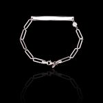 Pulseira Placa Cartier Longa Prata 925