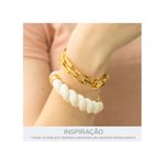 Bracelete Elos Quadrados Zamac Dourado