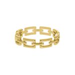 Bracelete Elos Quadrados Zamac Dourado