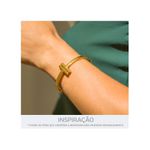Bracelete T Mola Zamac Dourado 