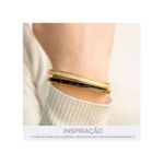 Bracelete Resina Preta Zamak Dourado