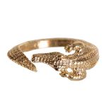 Anel Regulável Crocodilo Semijoia Ouro