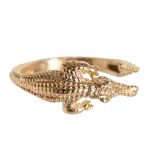 Anel Regulável Crocodilo Semijoia Ouro