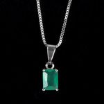 Colar Zircônia Esmeralda 4x6mm RB