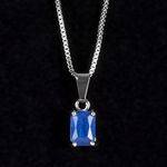 Colar Zircônia Azul 4x6mm RB 