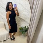 Vestido canelado Mid preto