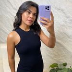 Vestido canelado Mid preto