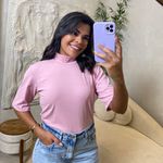 Blusa gola alta rosa